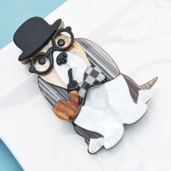 Broche Chien À Lunettes