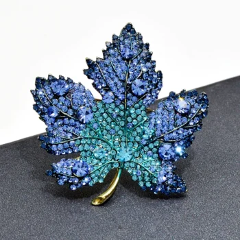 Broche Feuille D&rsquo;Érable Strass