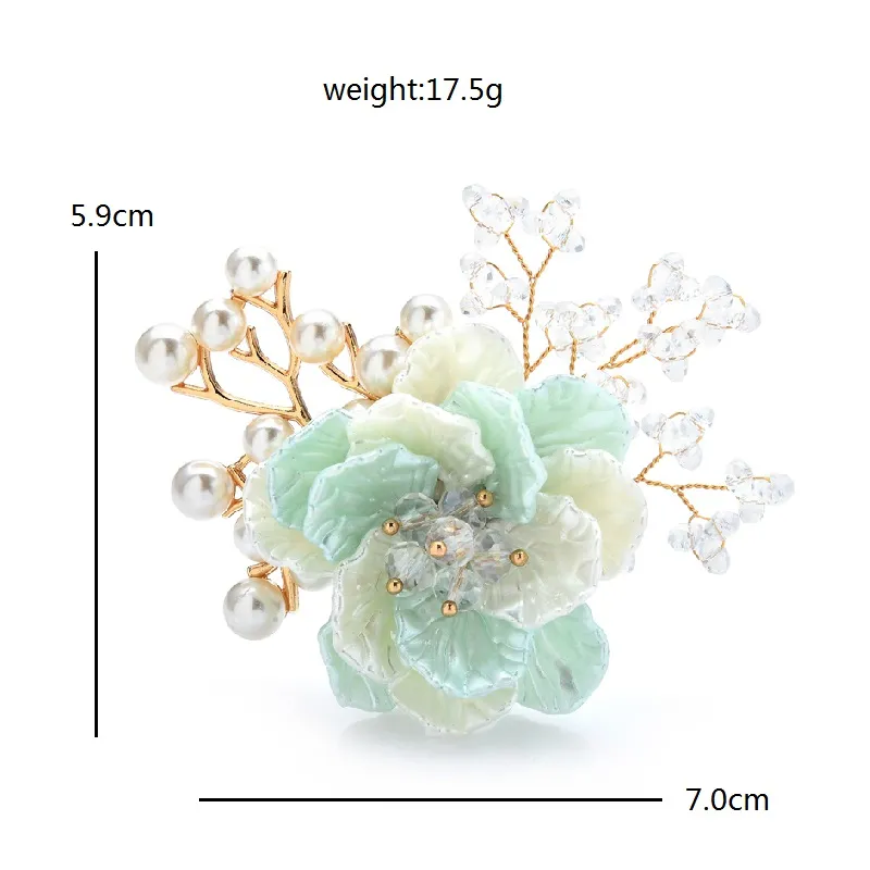 Broche Fleurs Et Perles Chic