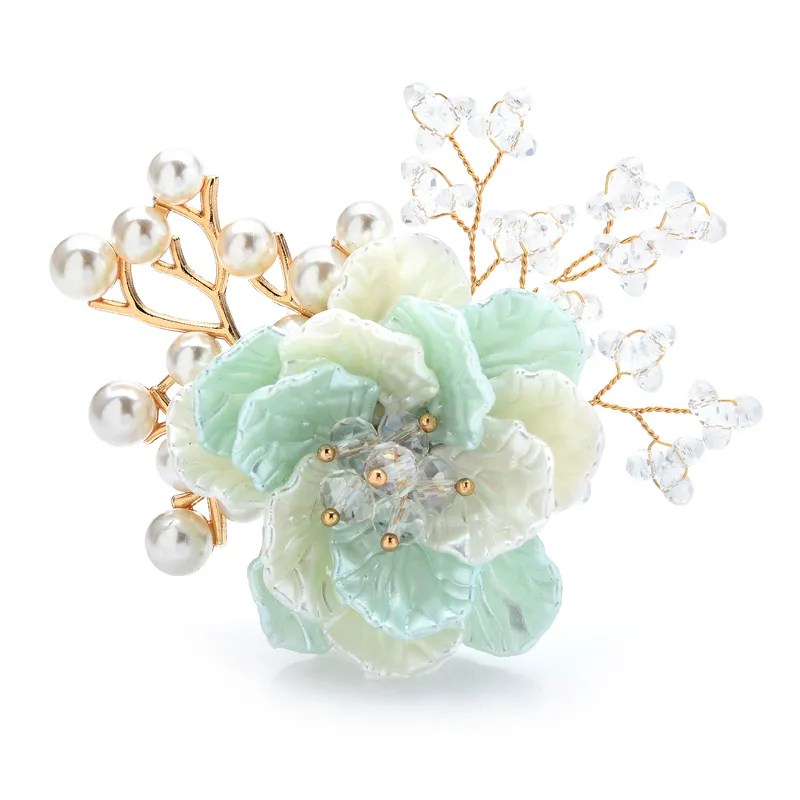 Broche Fleurs Et Perles Chic