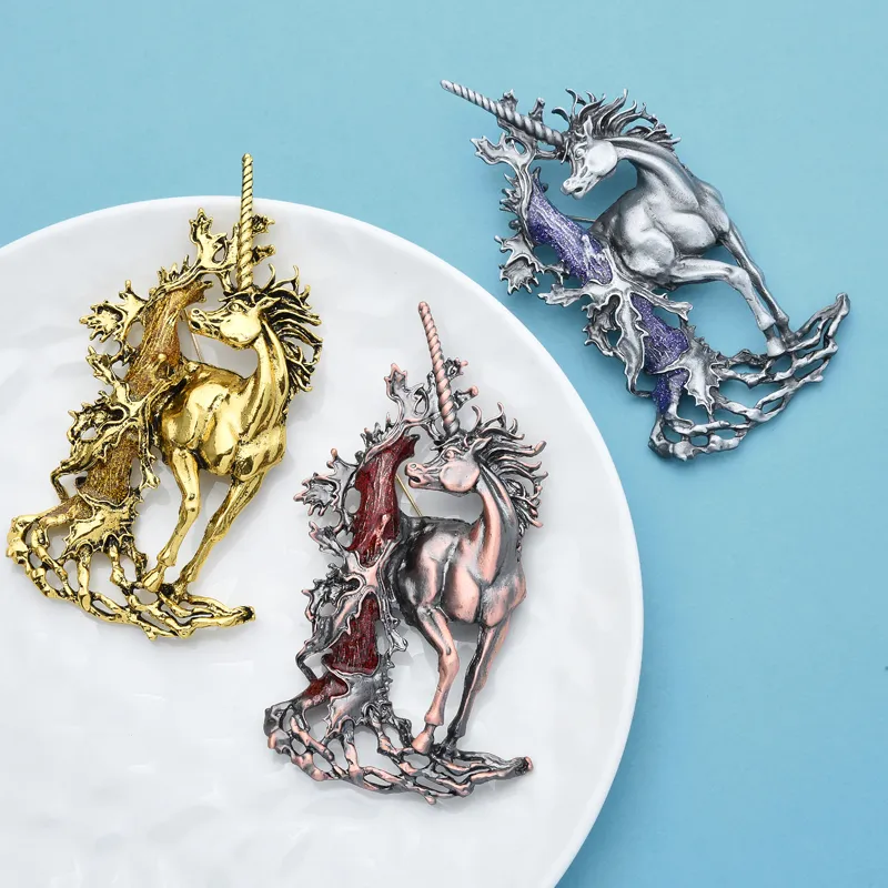 Broche Licorne Élégante Pour Femme | Alliage, Anti-Ternissement | Pour Tenue Quotidienne Ou Soirée