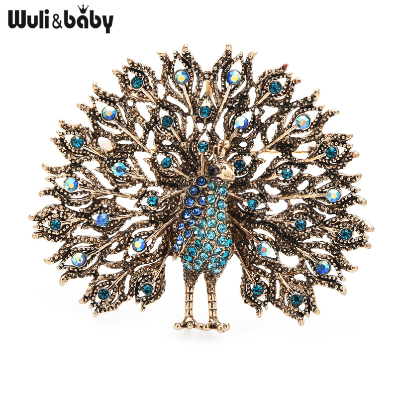 Broche Paon Strass
