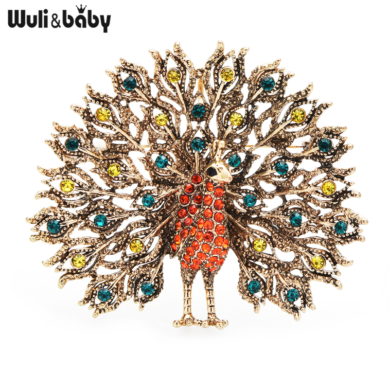 Broche Paon Strass