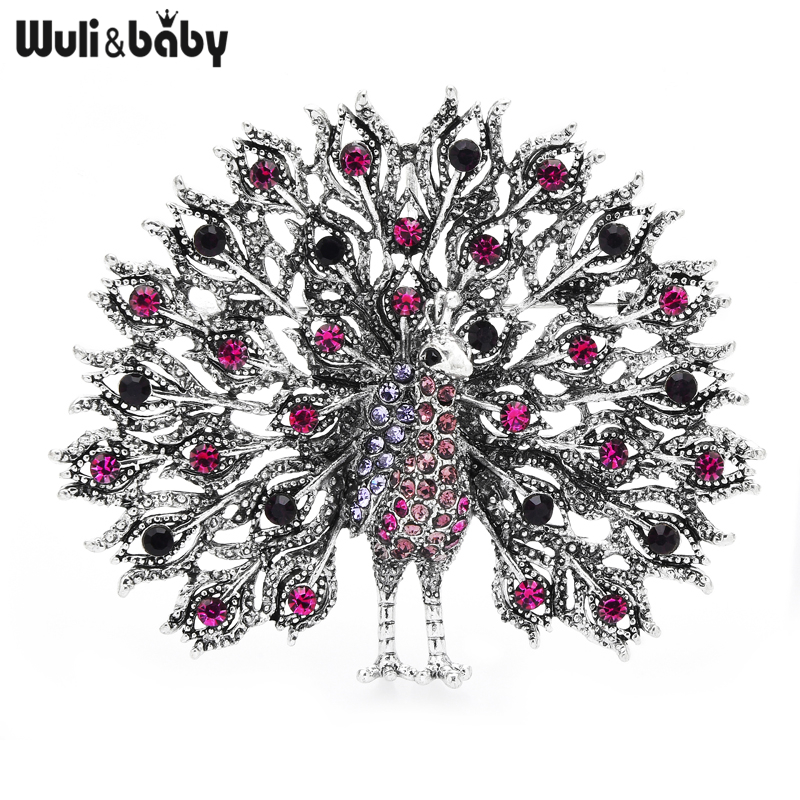 Broche Paon Strass