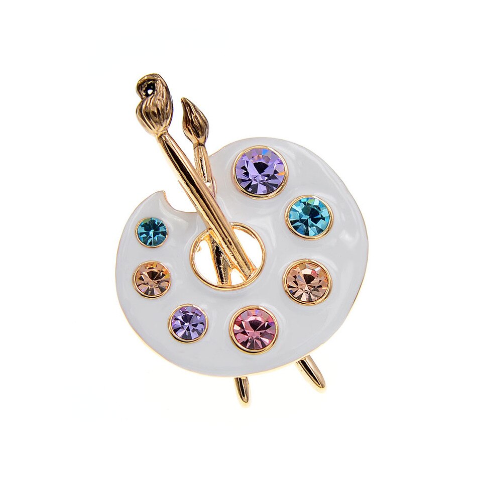Broche Vintage Signée - Bijou Ancien Peint à La Main - Collection