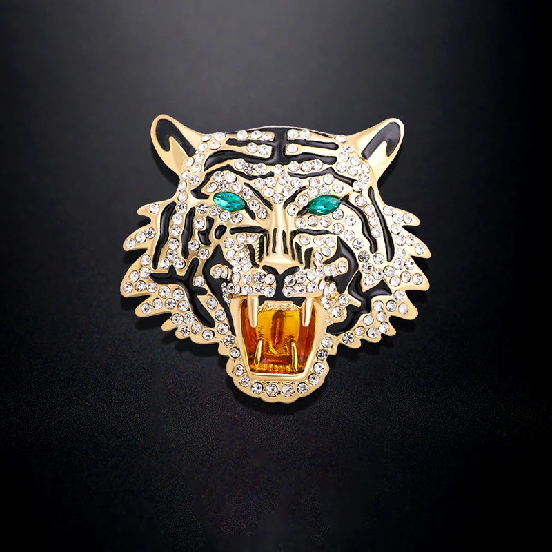 Broche Tête De Tigre Strass image 4