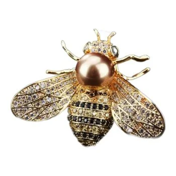 Broche Abeille À Perle