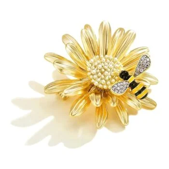 Broche Abeille Et Tournesol
