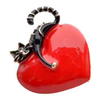 Broche Chat Cœur