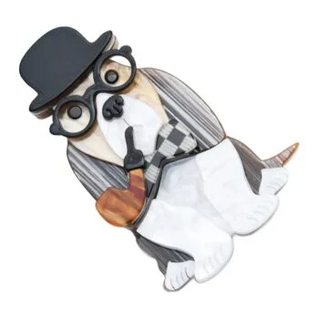 Broche Chien À Lunettes
