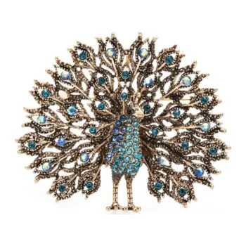 Broche Paon Strass