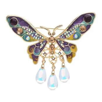Broche Papillon à Perles