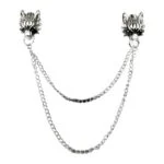 Broche Tête De Loup À Chaine