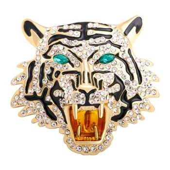 Broche Tête De Tigre Strass