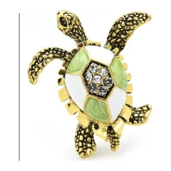 Broche Tortue Email Vintage